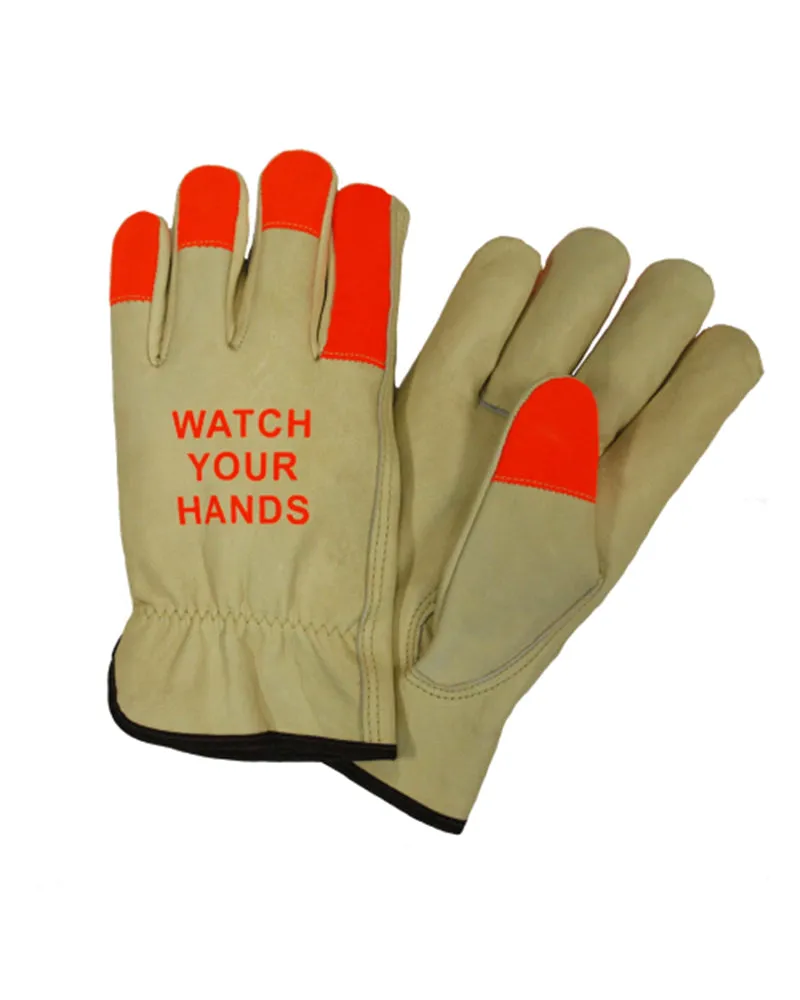 (12 Pairs) Insulated Hi-Viz Fingertips Select Grain Pigskin Driver