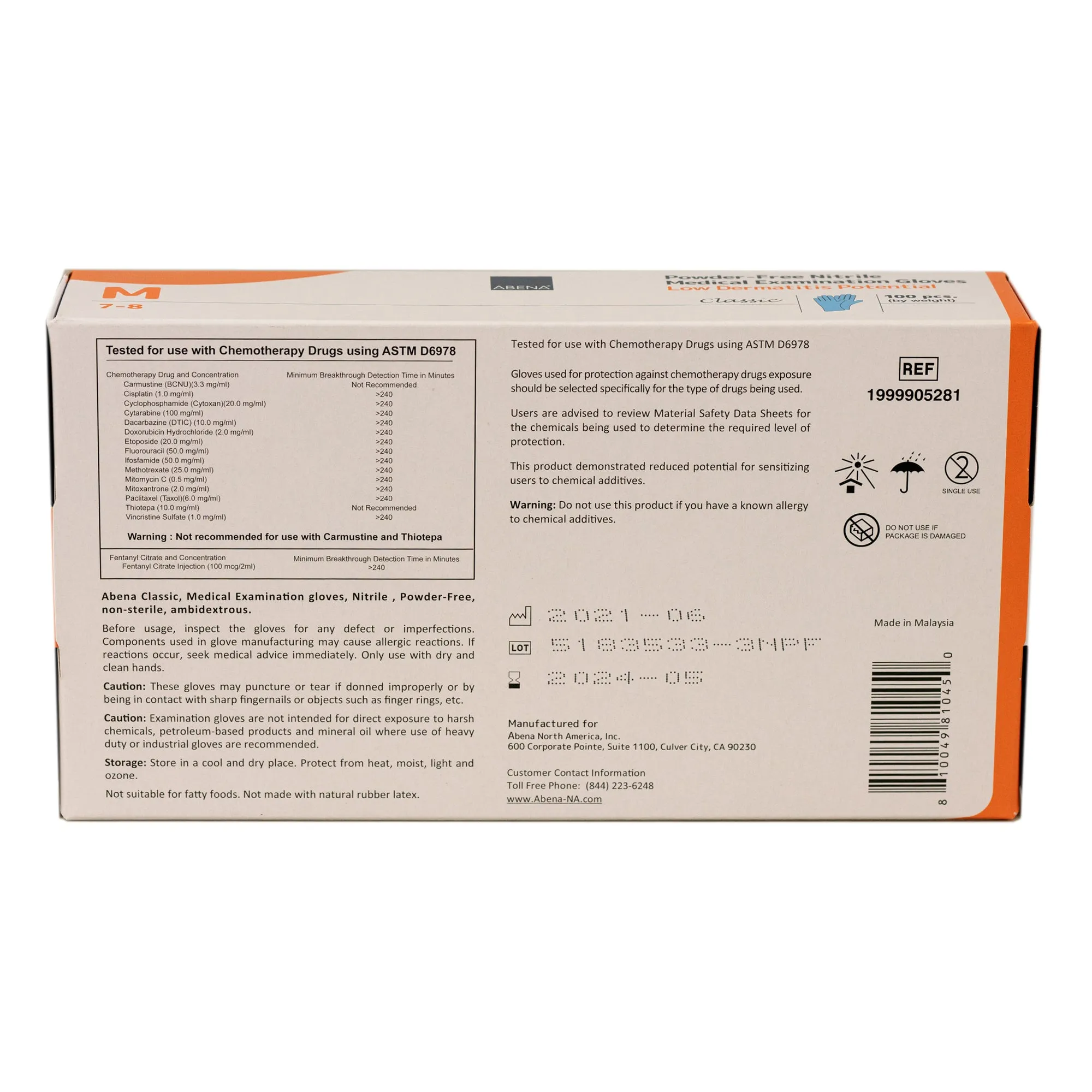 Abena Nitrile Gloves, Chemo Approved