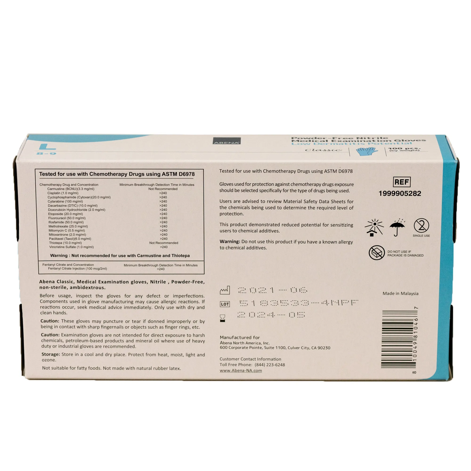 Abena Nitrile Gloves, Chemo Approved