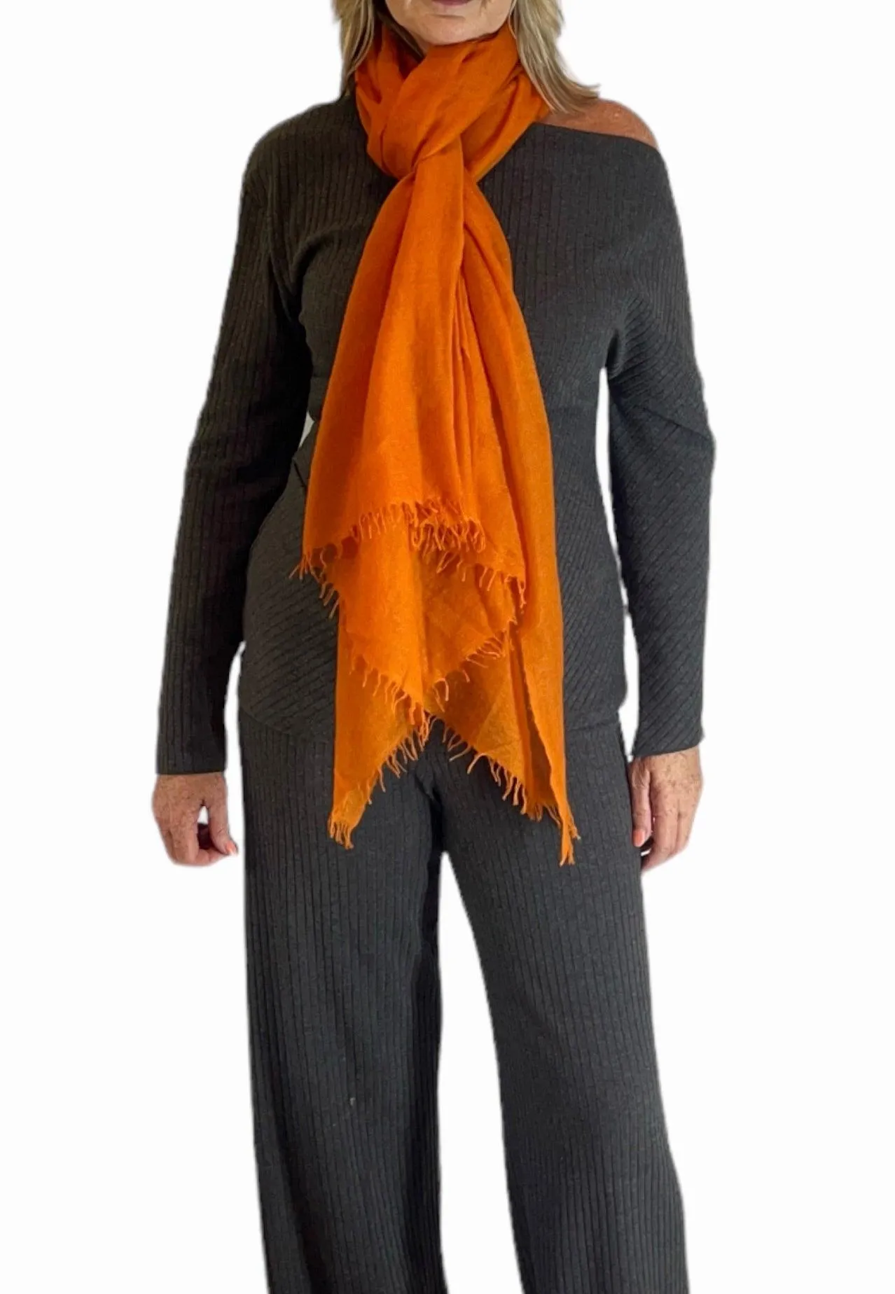 Amber Glow Cashmere Scarf