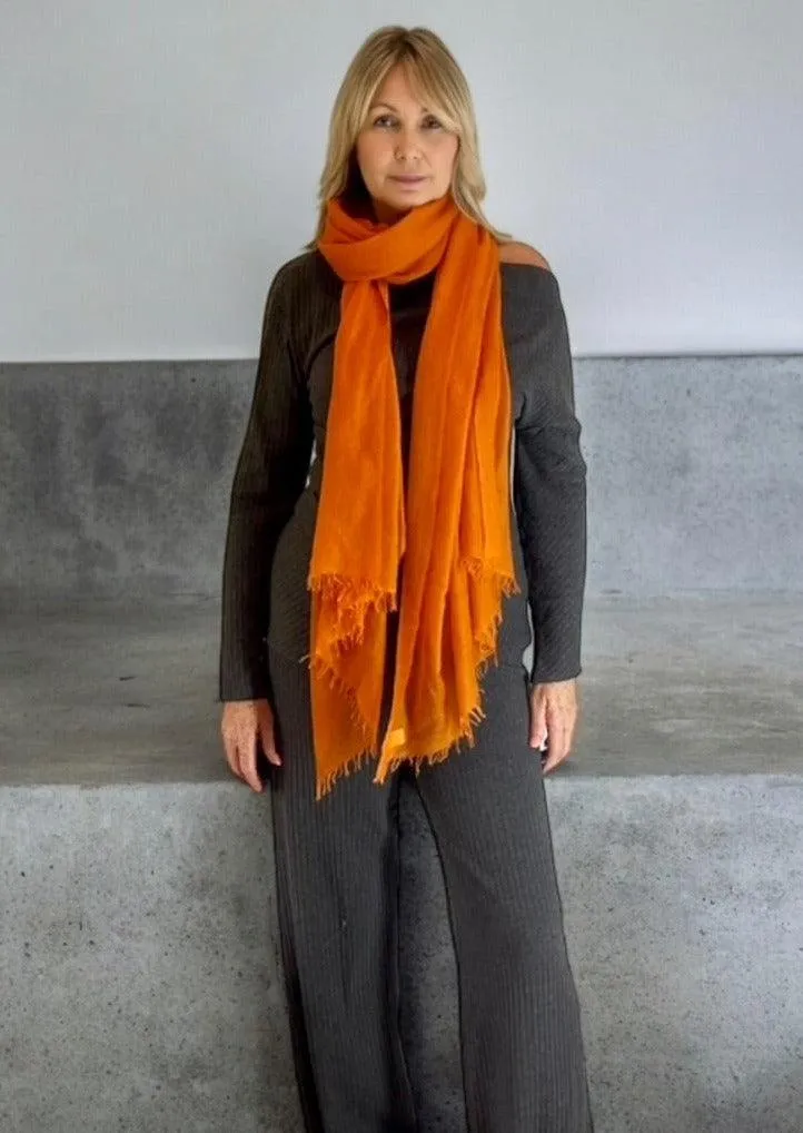 Amber Glow Cashmere Scarf