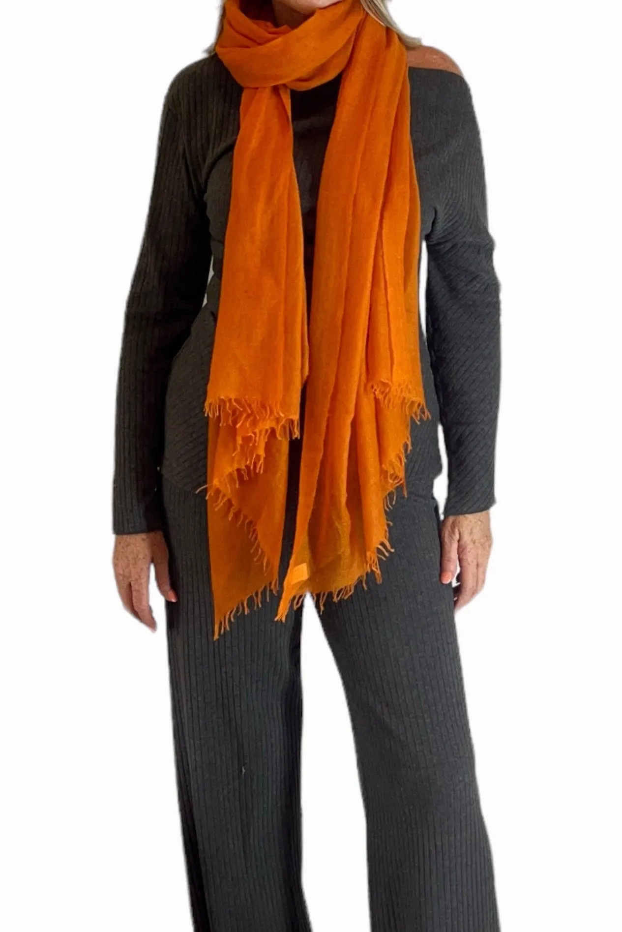 Amber Glow Cashmere Scarf