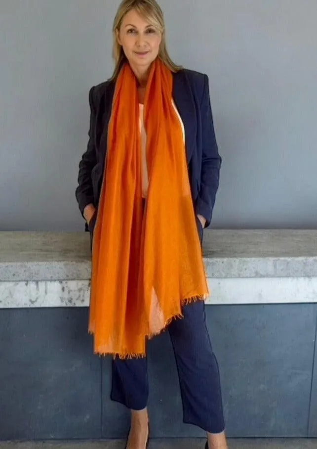 Amber Glow Cashmere Scarf