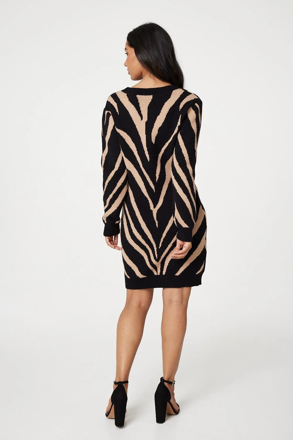 Animal Print Short Knit Dress