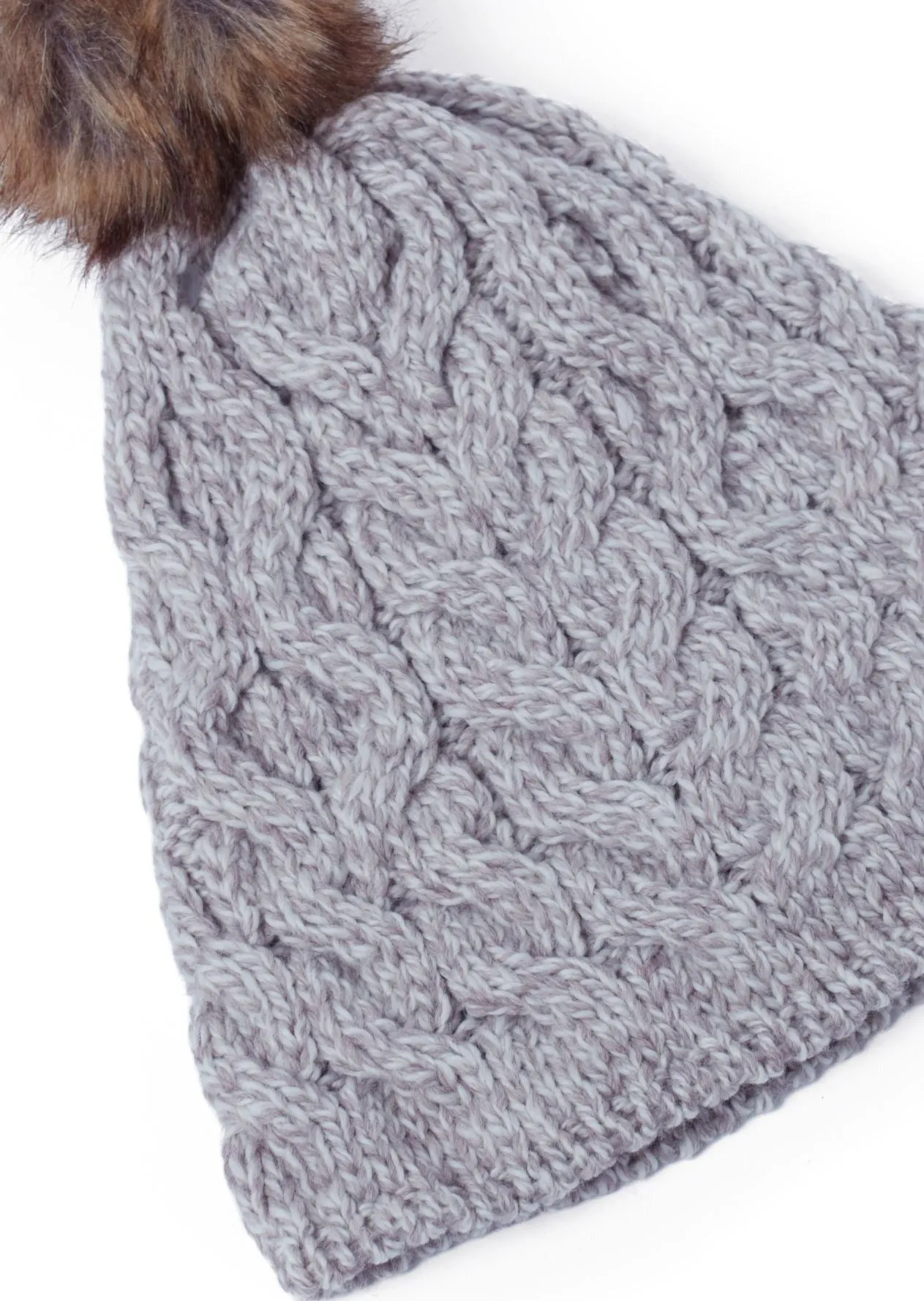 Aran Bobble Hat | Oatmeal