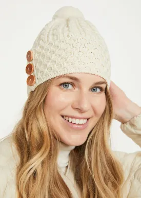 Aran Button Hat | Natural