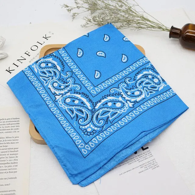 Bandana kerchief Unisex Hip Hop Black Hair Band Neck Scarf Sports Headwear Wrist Wraps Head Square Scarves Print Handkerchief