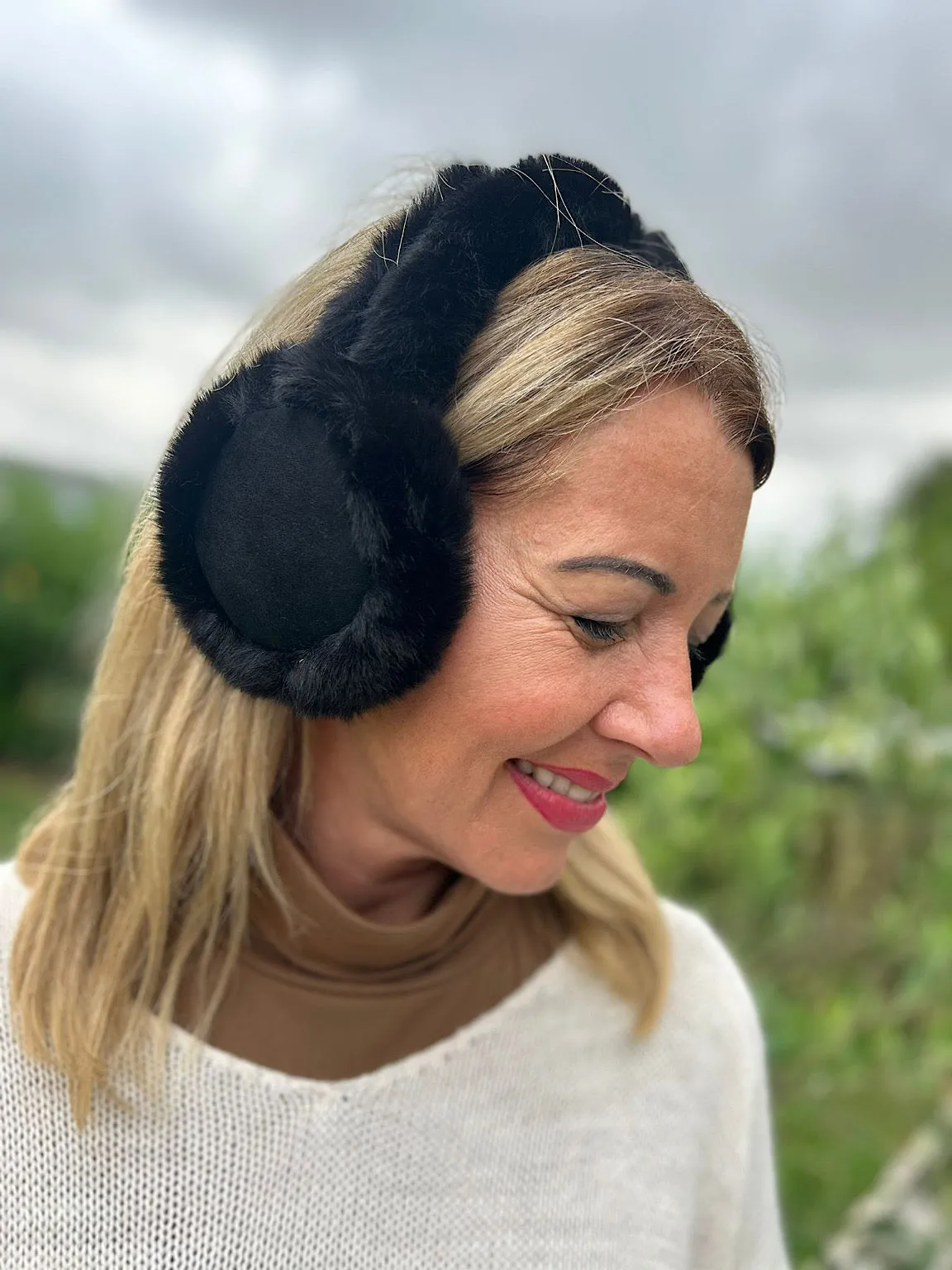 Black Faux Fur Earmuffs