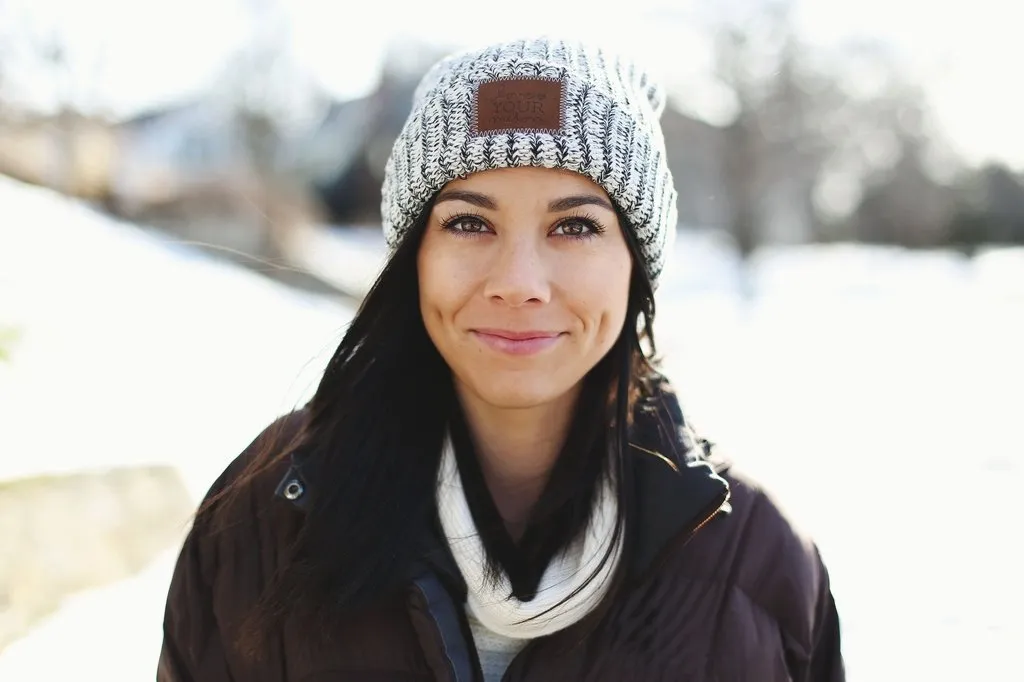 Black Speckled Cuffed Beanie