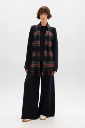 Black Stewart Tartan Cashmere Scarf