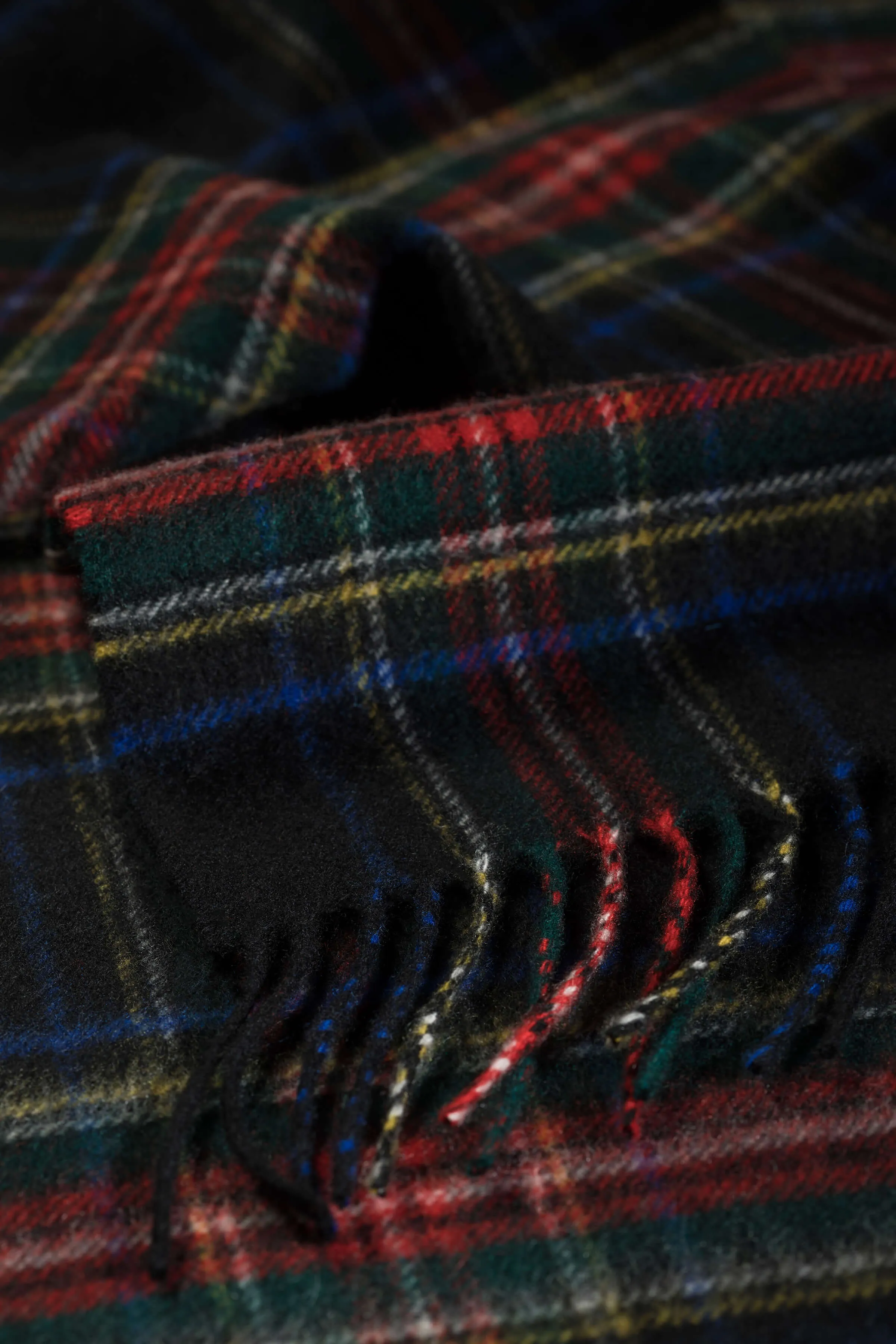 Black Stewart Tartan Cashmere Stole