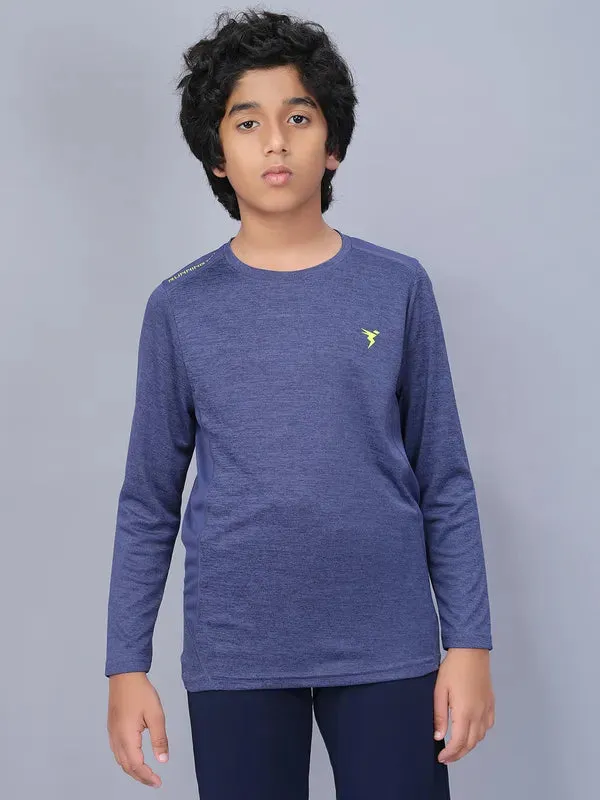 Boys Melange Slim Fit Crew Neck T-shirt with DOUBLE COOL