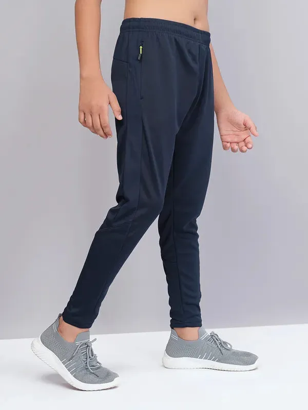 Boys Solid Slim Fit Trackpants with TECHNO GUARD