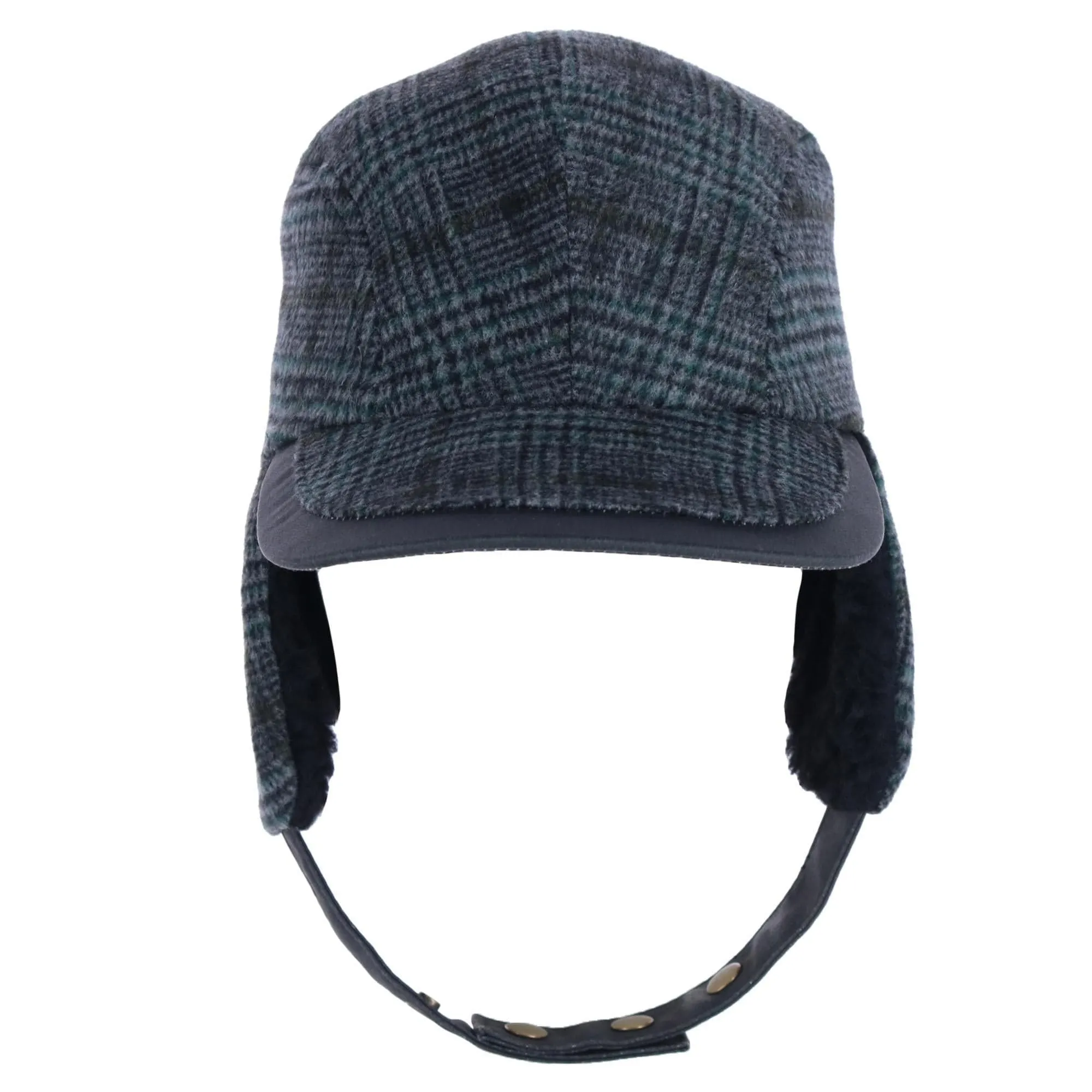 Broner Men's Houndstooth Fleece Lined Outdoor Cap with Earflaps