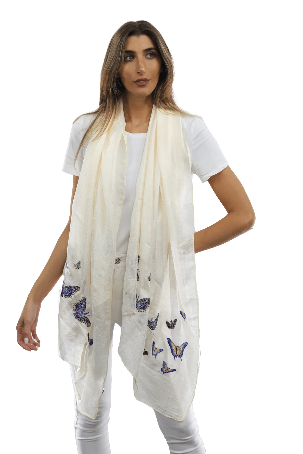 Butterfly scarves- White