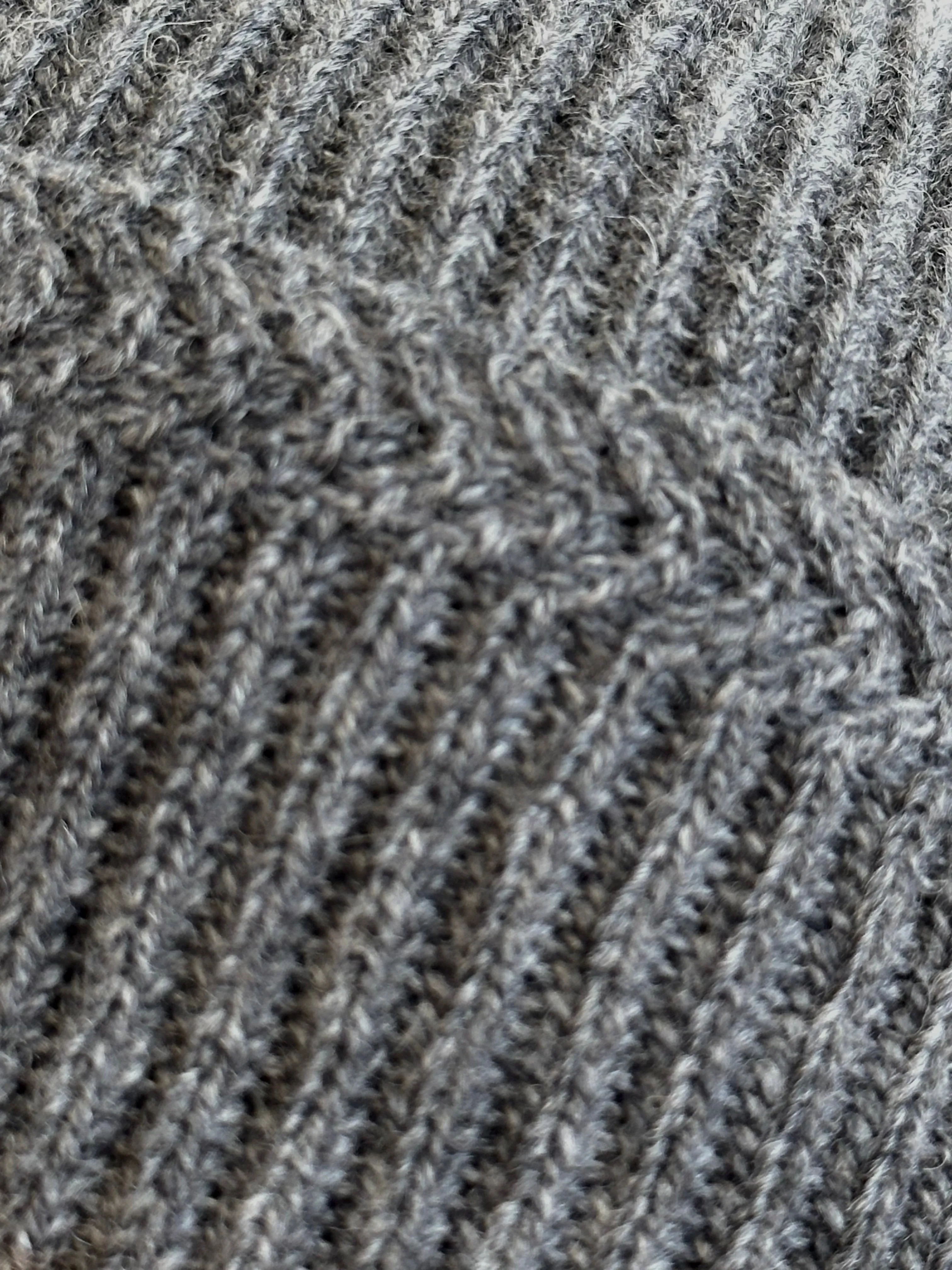 Cableami Gray Alpaca Wool Beanie