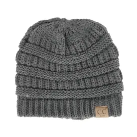 C.C Kids' One Size Fits Most Fuzzy Lined Solid Cable Knit Winter Beanie