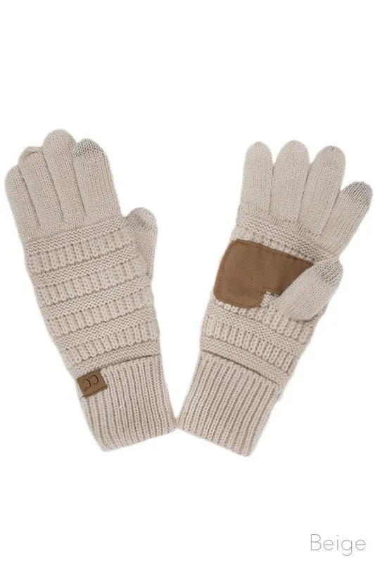 CC Knitted Touch Screen Gloves Fleece Lined