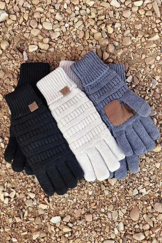 CC Knitted Touch Screen Gloves Fleece Lined