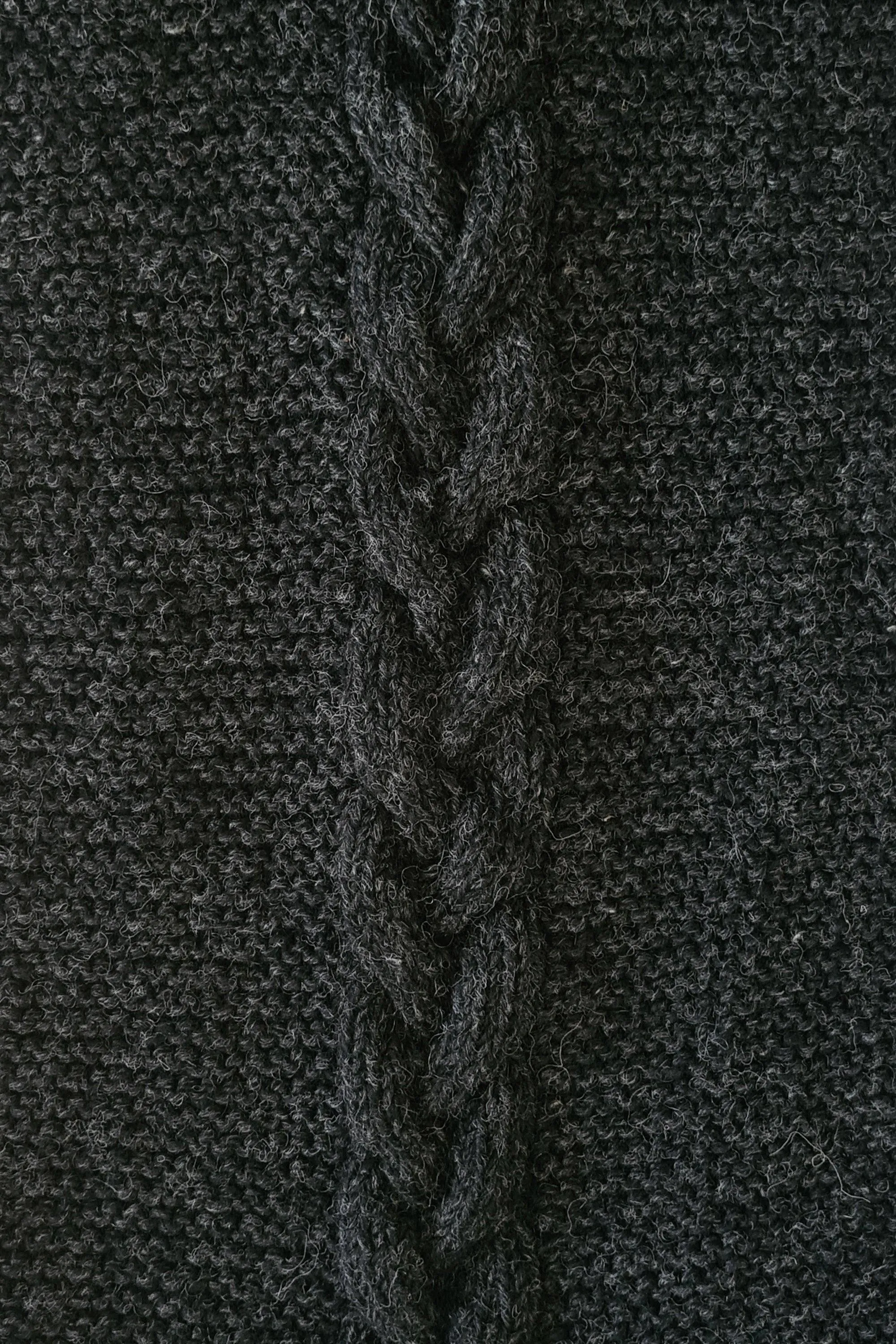 Charcoal Hand Knitted Scarf