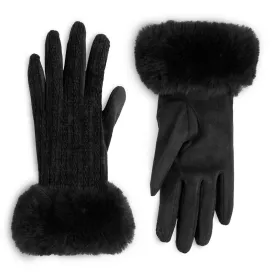 Chenille Gloves - Black