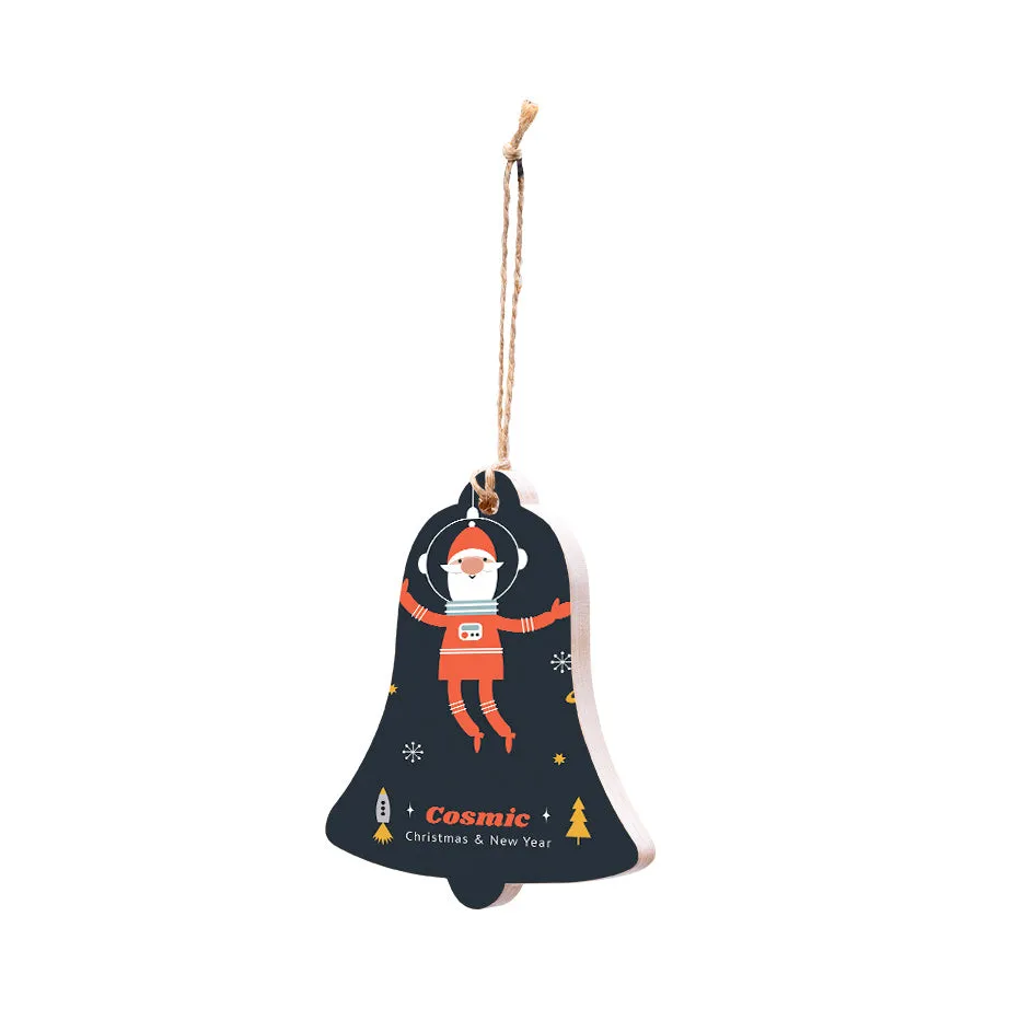 Christmas Decorations COSMIC SANTA- Wooden Xmas Bell And Fridge Magnet