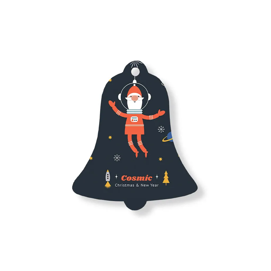 Christmas Decorations COSMIC SANTA- Wooden Xmas Bell And Fridge Magnet