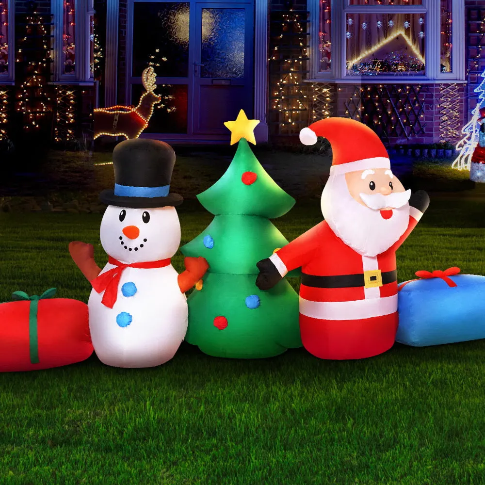 Christmas Inflatable Tree Snowman Lights 2.7M Outdoor Decorations