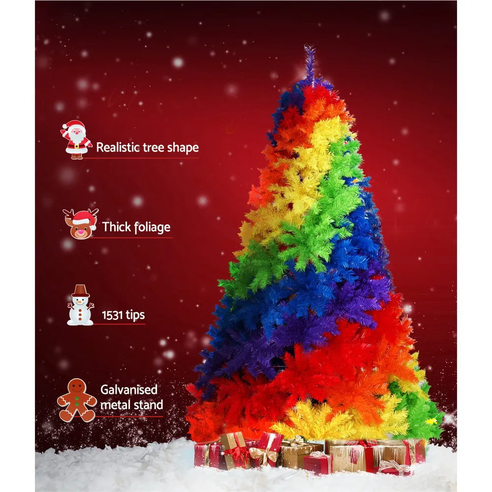 Christmas Tree 2.1M 7ft Xmas Colourful Rainbow Multi-colour-LAST ONE available in Stock- in Australia!