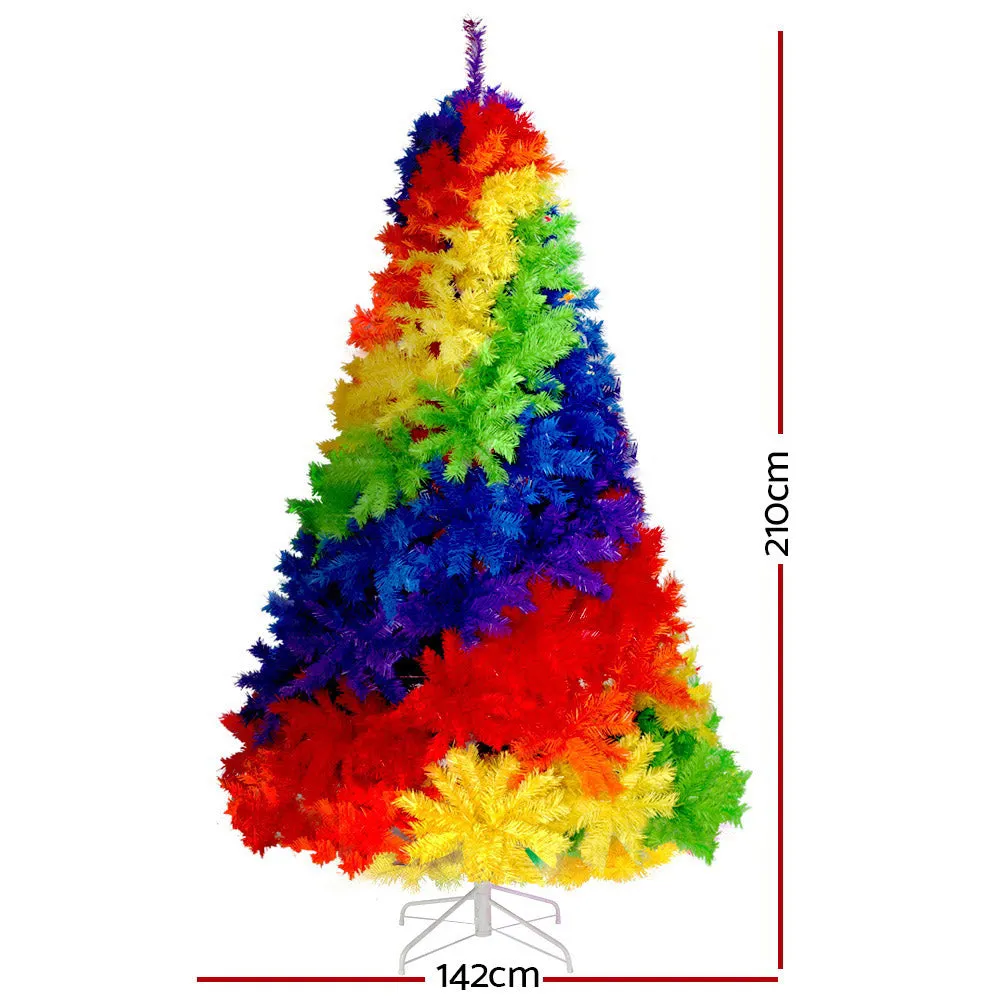 Christmas Tree 2.1M 7ft Xmas Colourful Rainbow Multi-colour-LAST ONE available in Stock- in Australia!