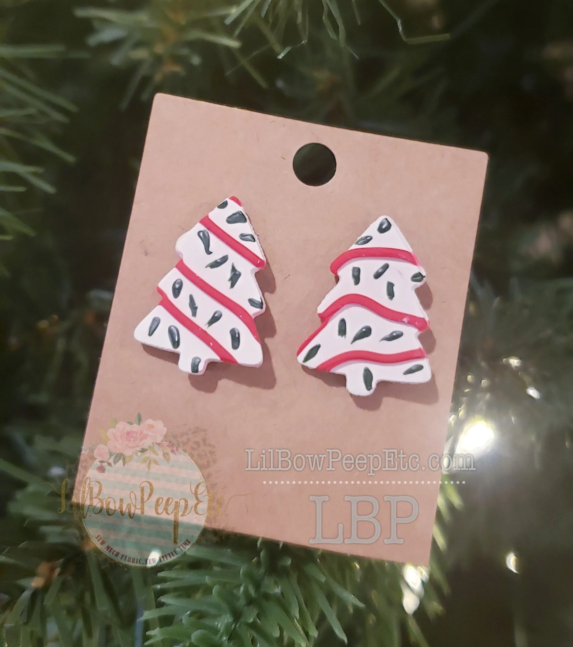 Christmas Tree Snack Cake earrings