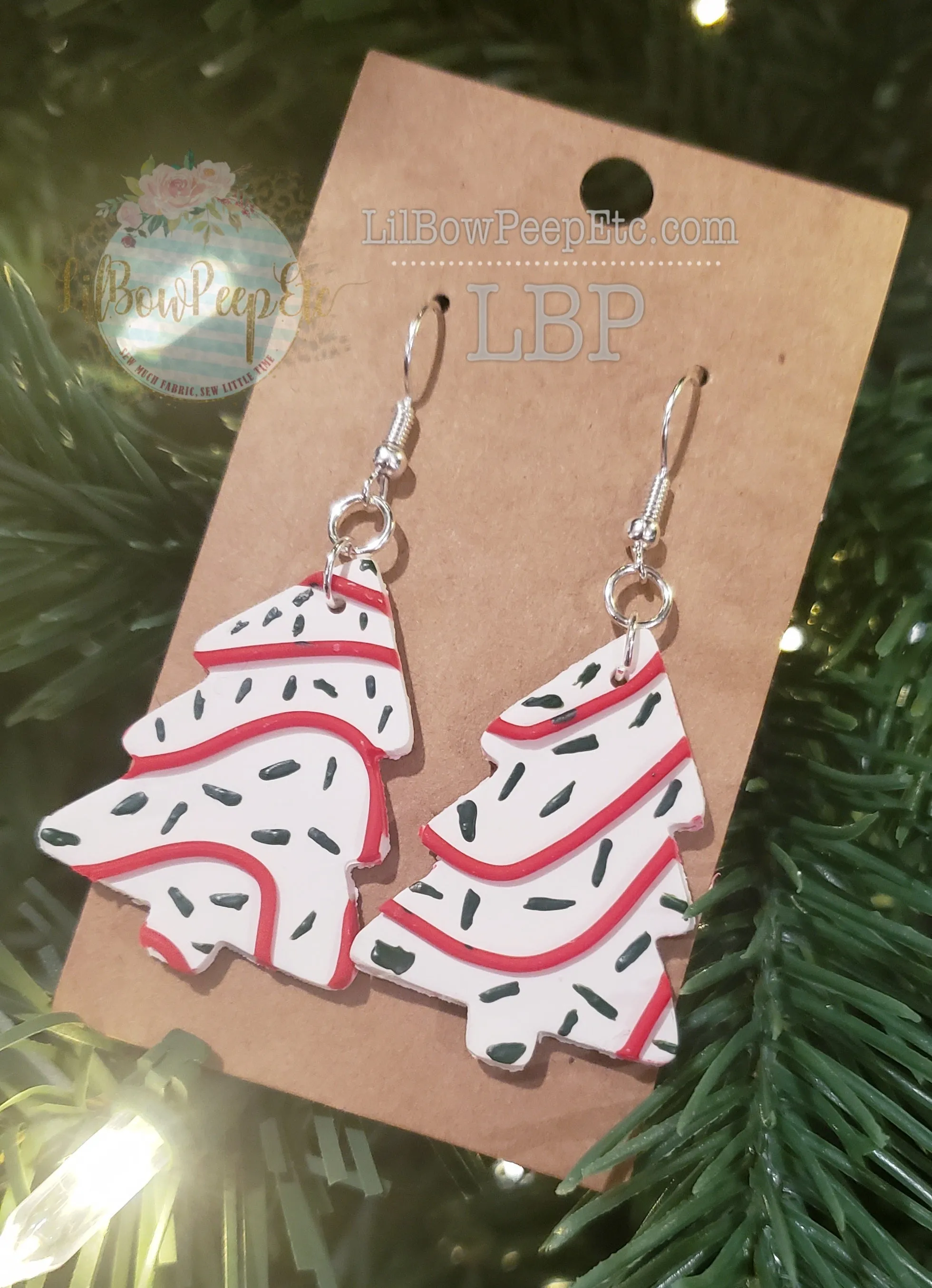 Christmas Tree Snack Cake earrings