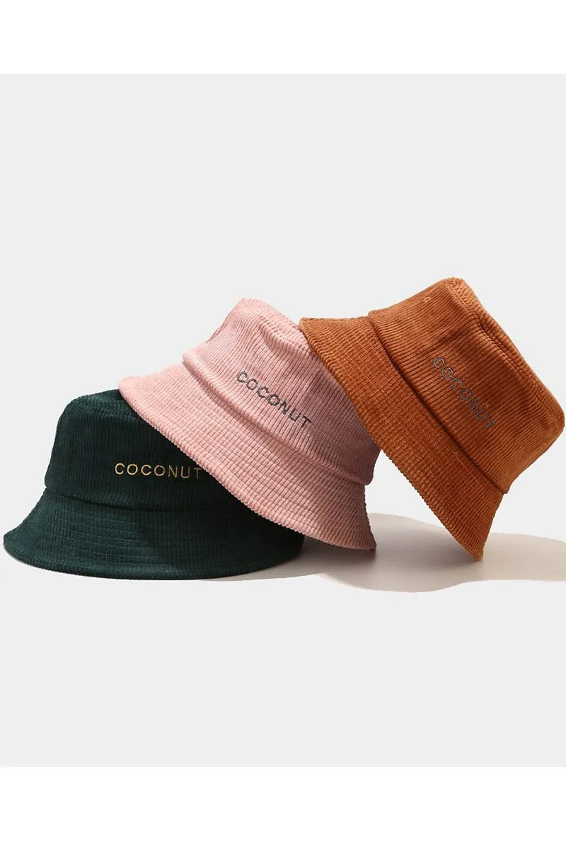 COCONUT LETTERING CASUAL FISHERMAN HAT