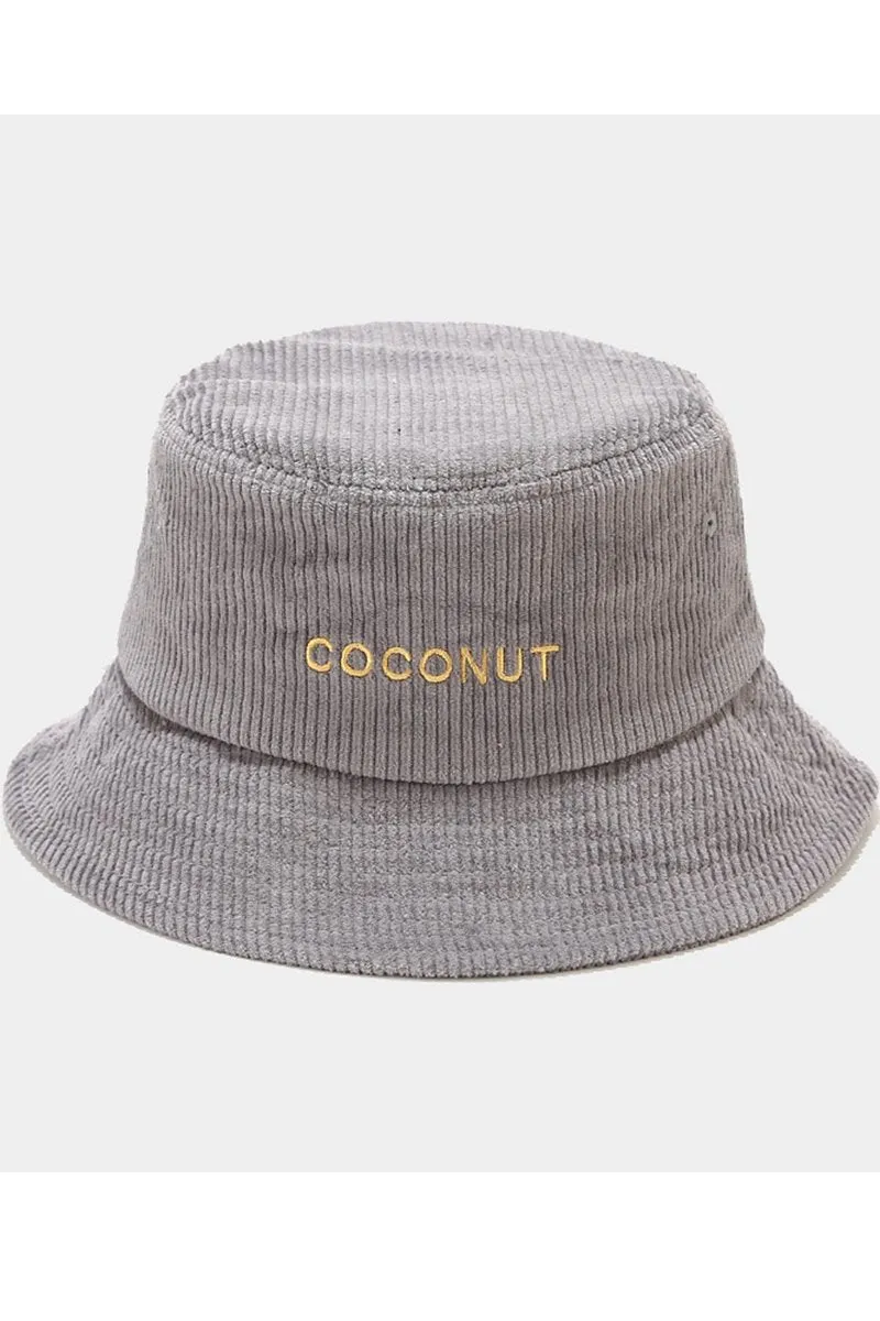 COCONUT LETTERING CASUAL FISHERMAN HAT