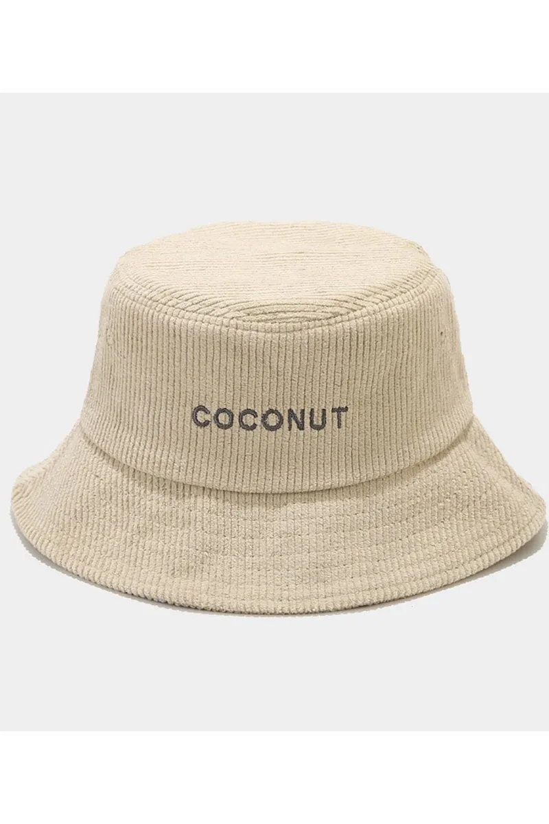 COCONUT LETTERING CASUAL FISHERMAN HAT