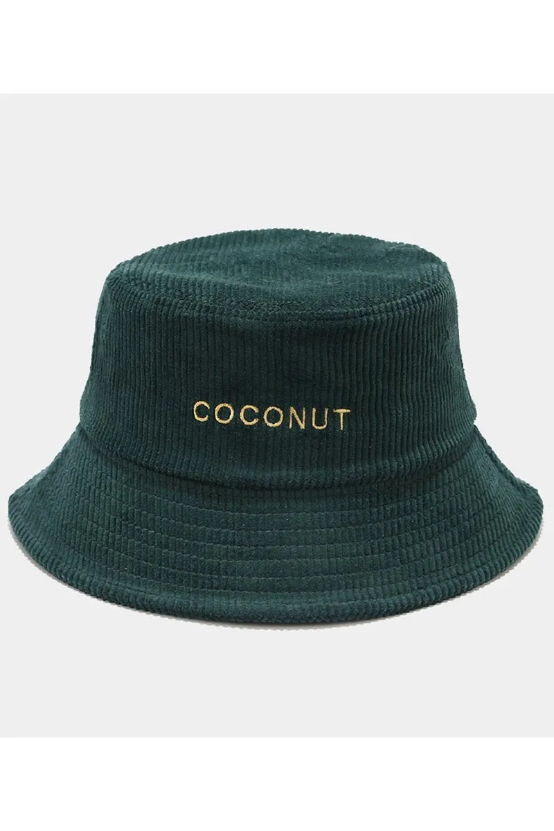 COCONUT LETTERING CASUAL FISHERMAN HAT