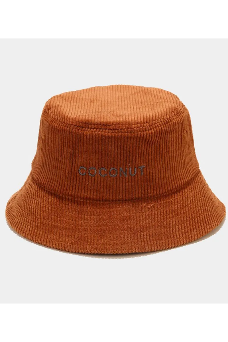 COCONUT LETTERING CASUAL FISHERMAN HAT