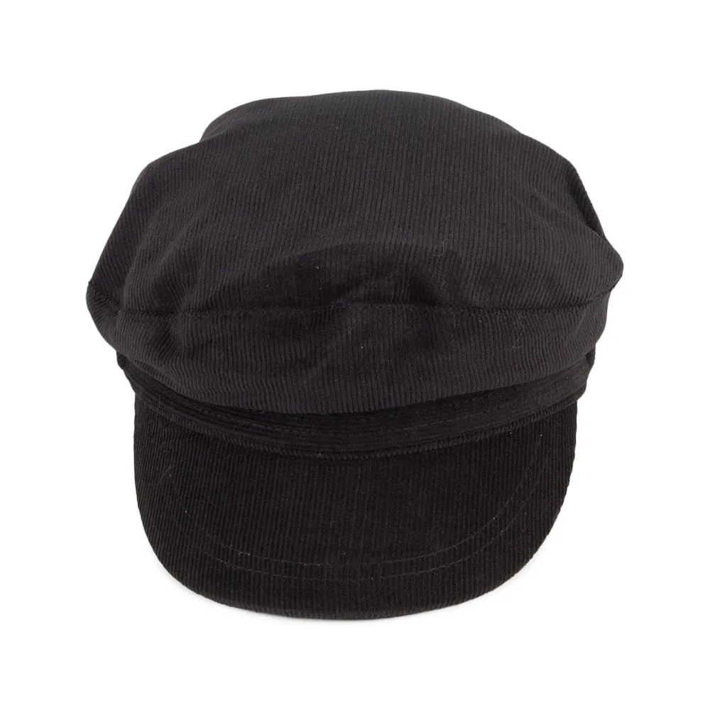 Corduroy Fiddler Cap Black Wholesale Pack