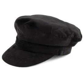 Corduroy Fiddler Cap Black Wholesale Pack