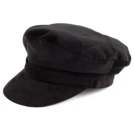 Corduroy Fiddler Cap - Black