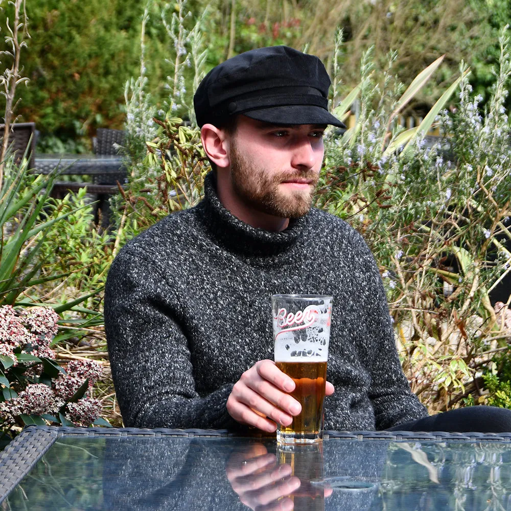 Corduroy Fiddler Cap - Black