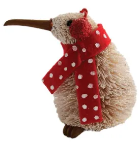 Cute Brush NZ Kiwi Bird Snowman Christmas Ornament