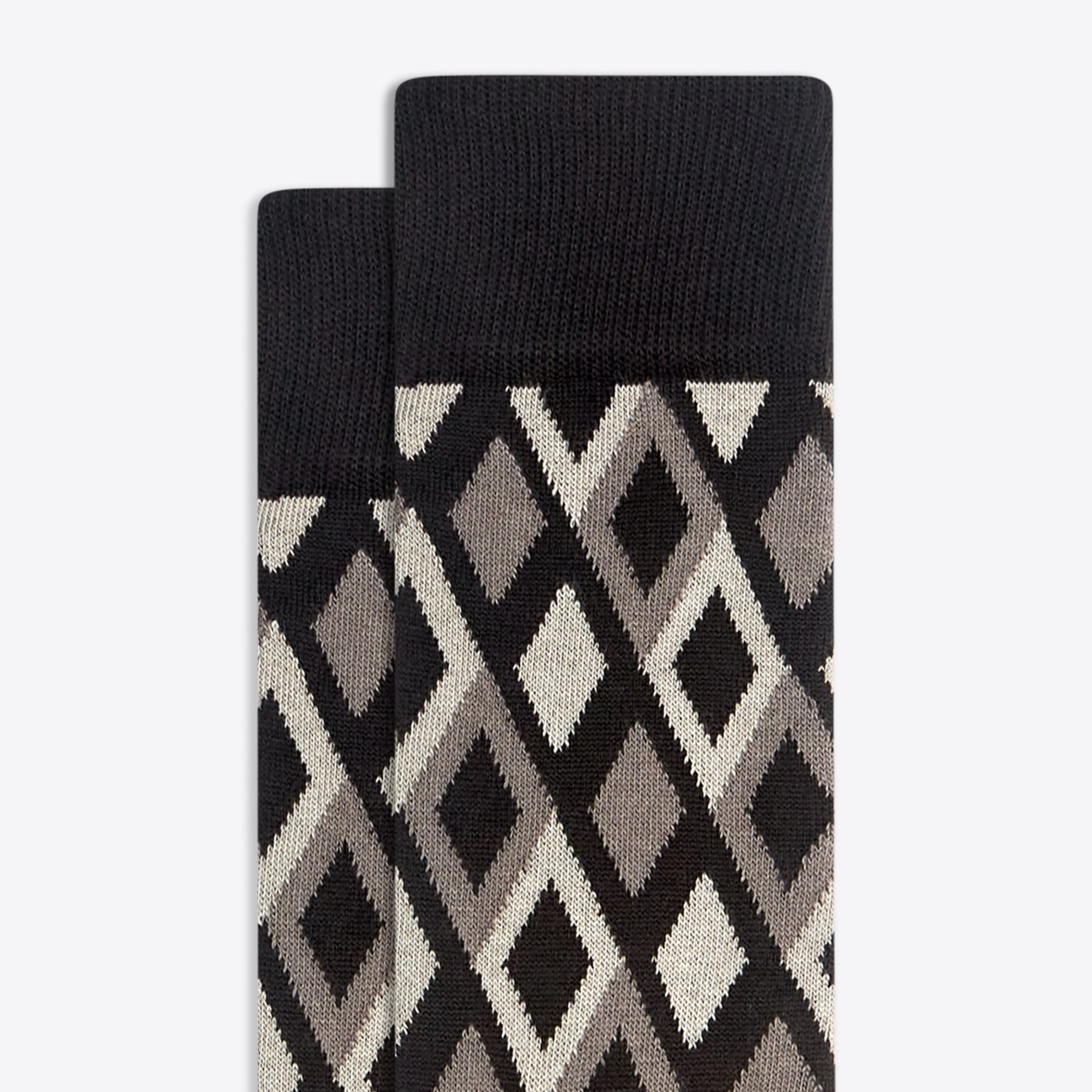 Diamond Check Mid-Calf Socks