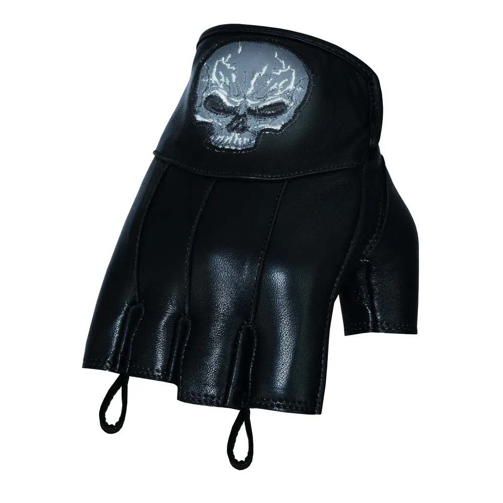 DS98 Reflective Skull Fingerless Glove