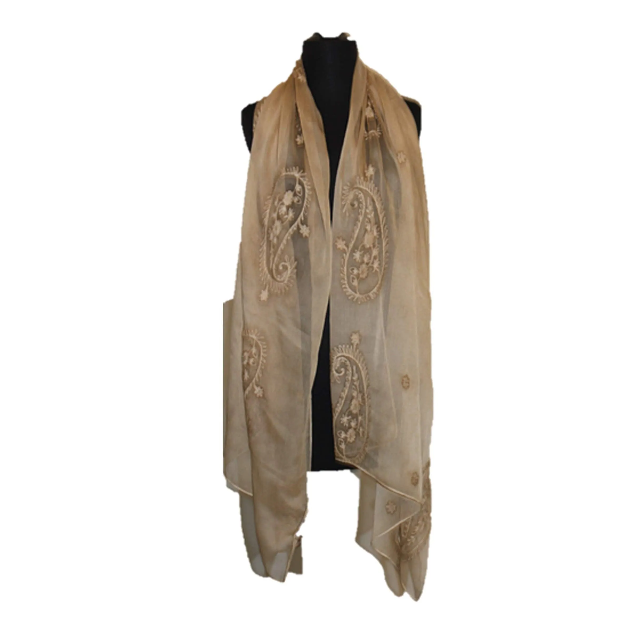 Embroidery scarves- Camel