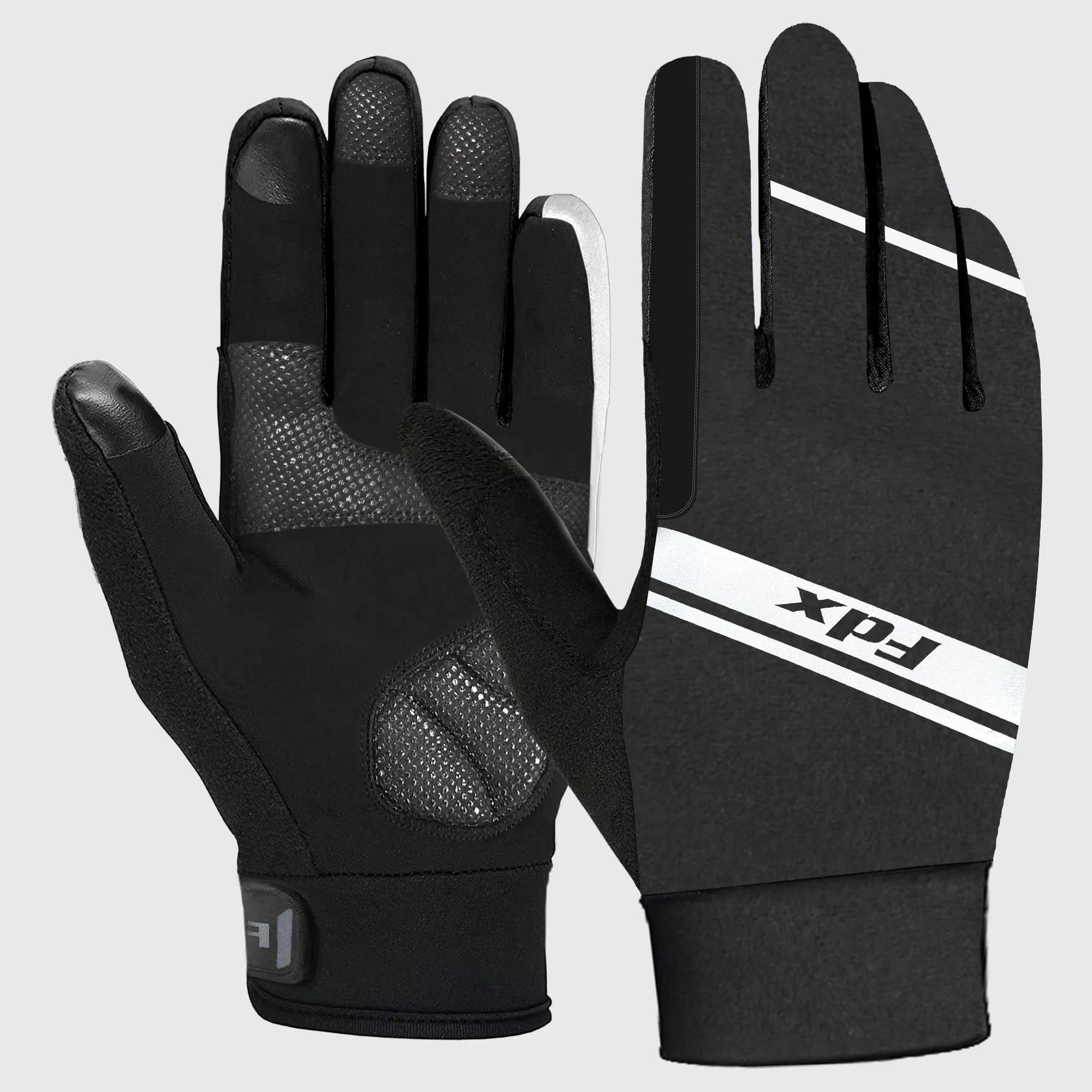 Fdx Aqua Black Full Finger Winter Cycling Gloves