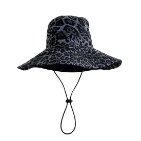 FISHERMAN HAT IN GREY LEOPARD DENIM