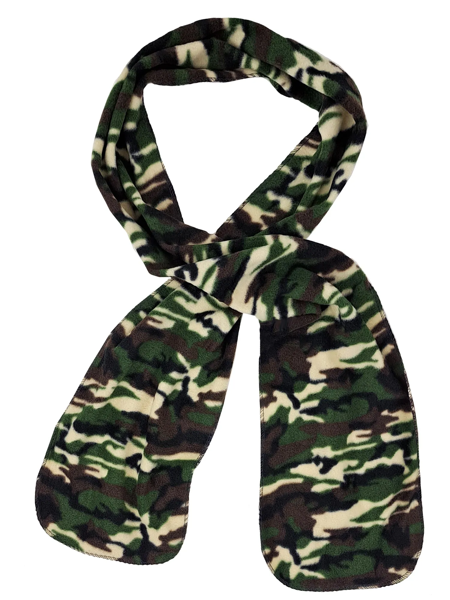 Green Camo Print Polar Fleece Scarf Glove & Hat Matching Set