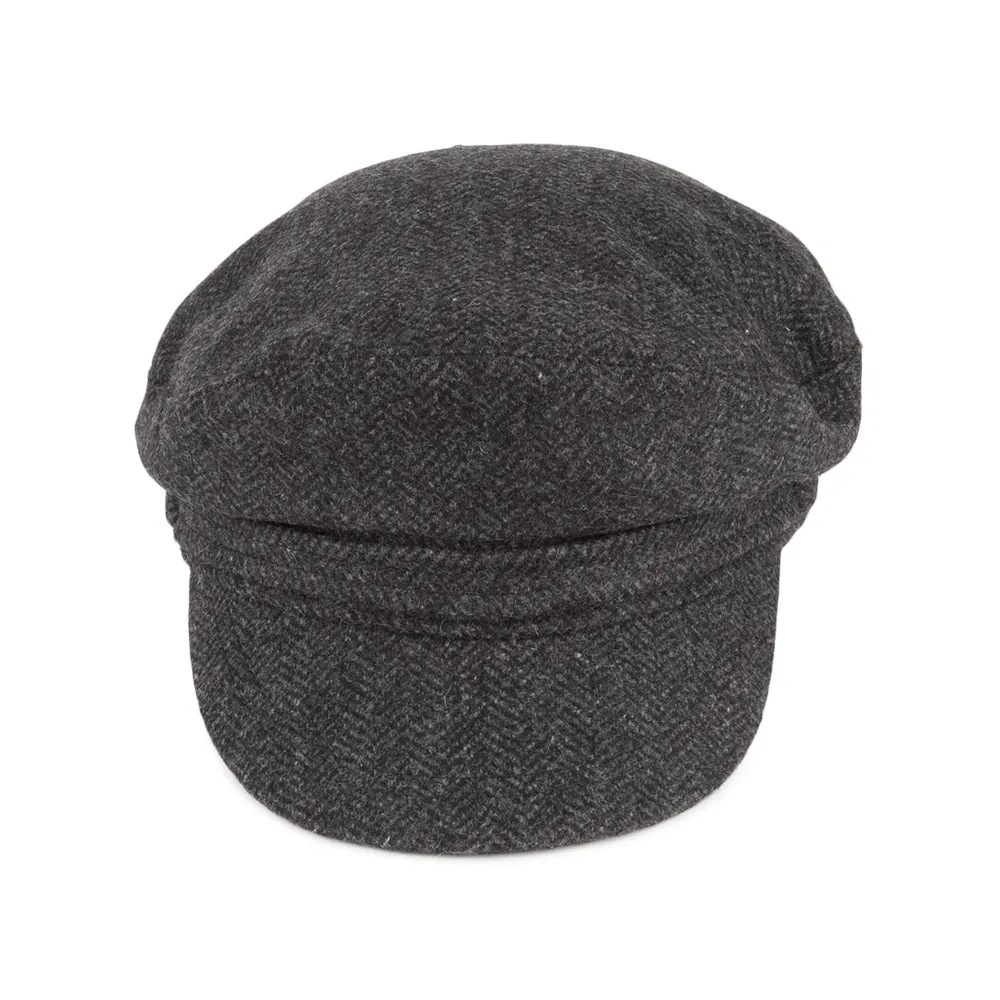 Herringbone Fiddler Cap - Charcoal