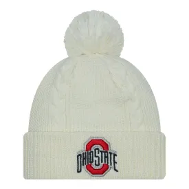 Ladies Ohio State Buckeyes Cabled White Knit Hat